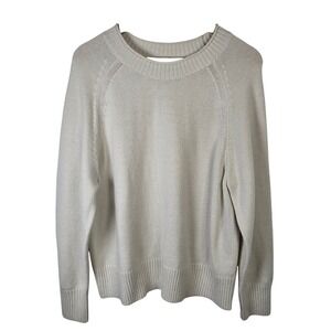 Banana Republic‎ Womens XL Cream Crew Neck Long Sleeve Knit Sweater